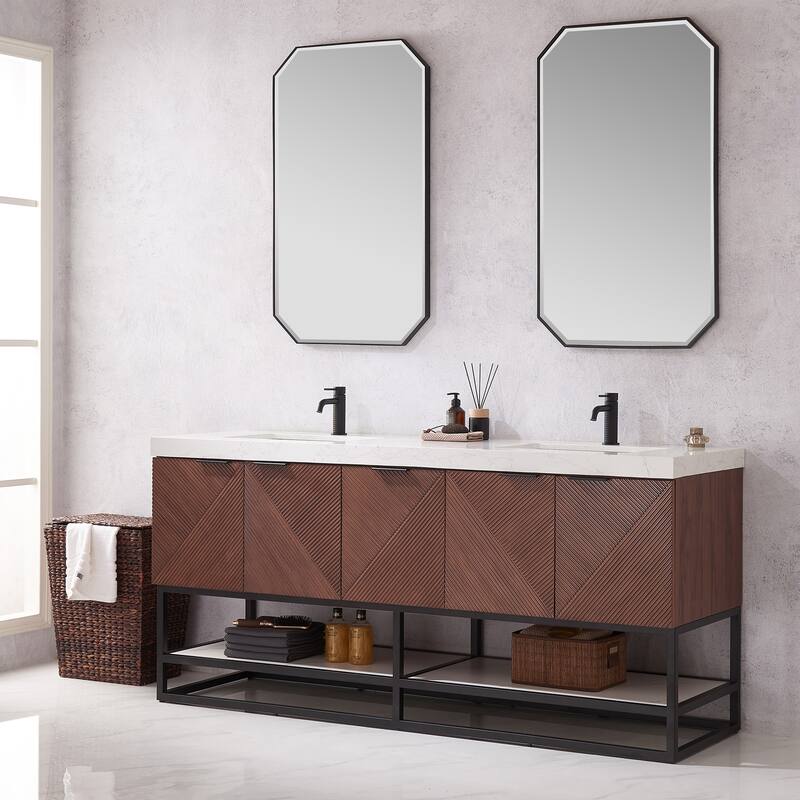 Mahon Double Bath Vanity with Composite Stone Top without Mirror