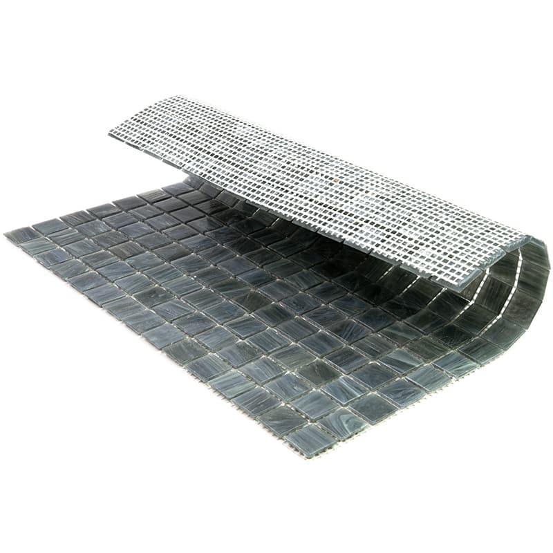 Apollo tile 12" x 12" Celestial Glossy Cadet Gray Glass Tile (20 sq ft/case) - 20 Pack