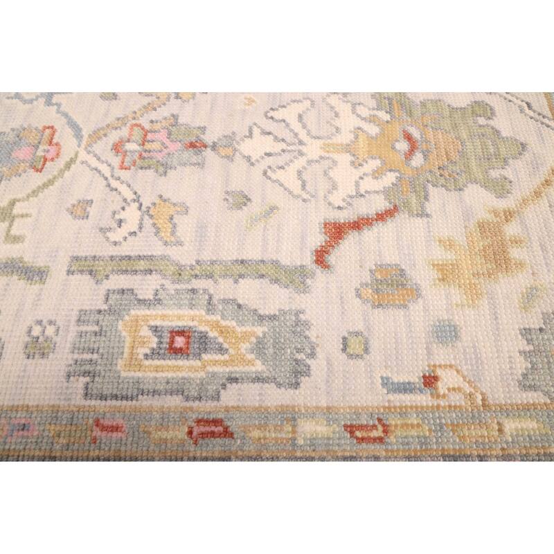 ECARPETGALLERY Hand-knotted Modern Oushak Light Grey Wool Rug - 3'7 x 5'6