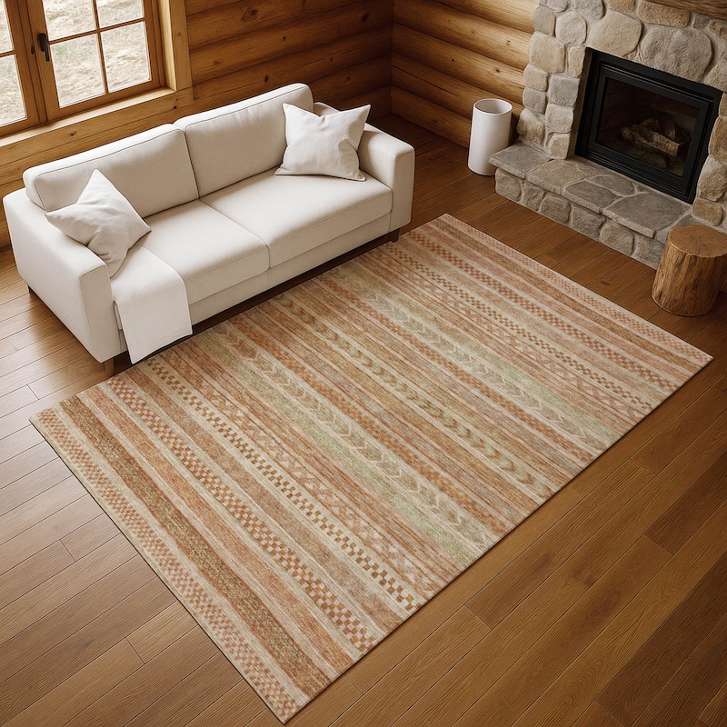 Premium Washable Super Soft Boho Stripes Mayfield Rug
