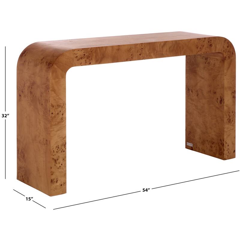 SAFAVIEH Couture Tessly Burl Veneer Console Table - 54"W x 15"D x 32"H
