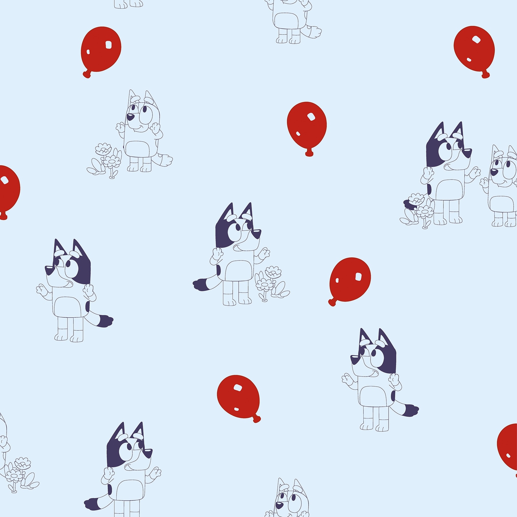 Bluey Keepy Uppy Blue Peel and Stick Wallpaper by RoomMates