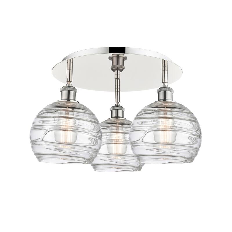 Innovations Lighting Athens Deco Swirl - 3 Light 20" Flush Mount