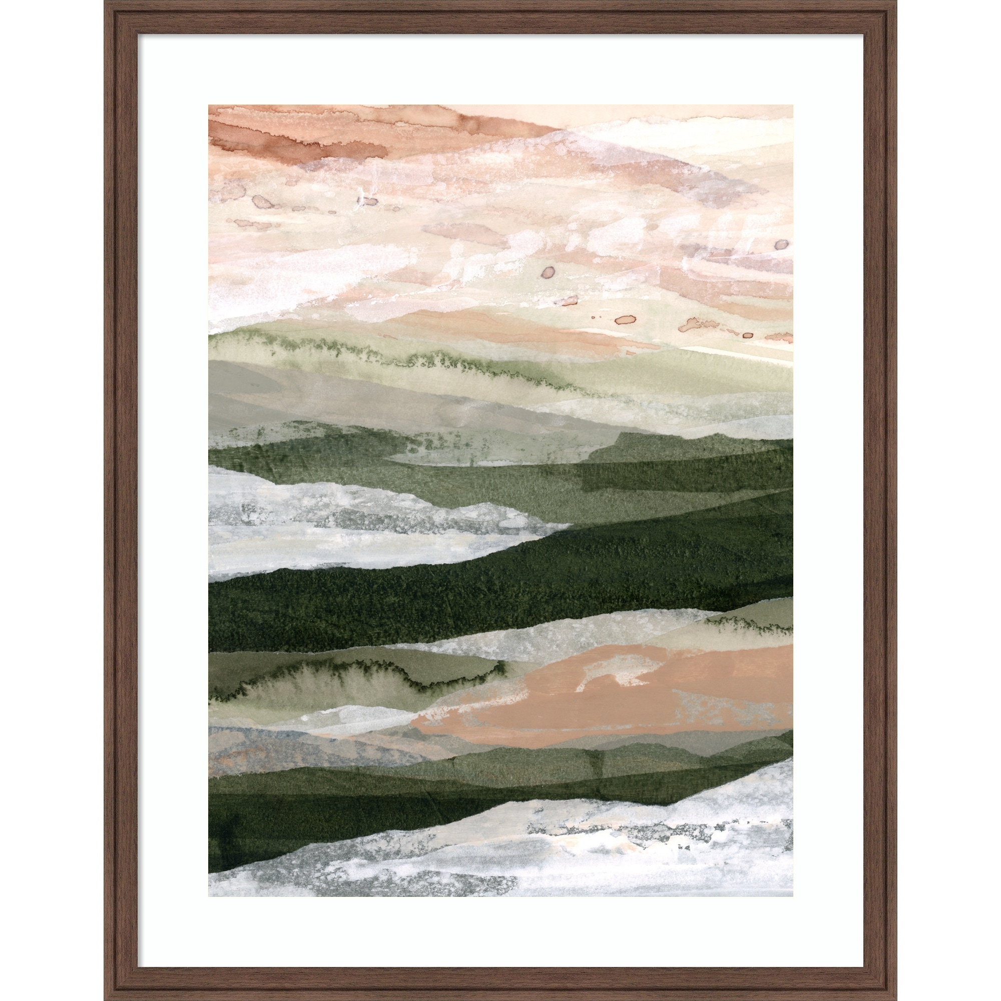 Emerald Mountain by Lara Eckerman Wood Framed Wall Art Print