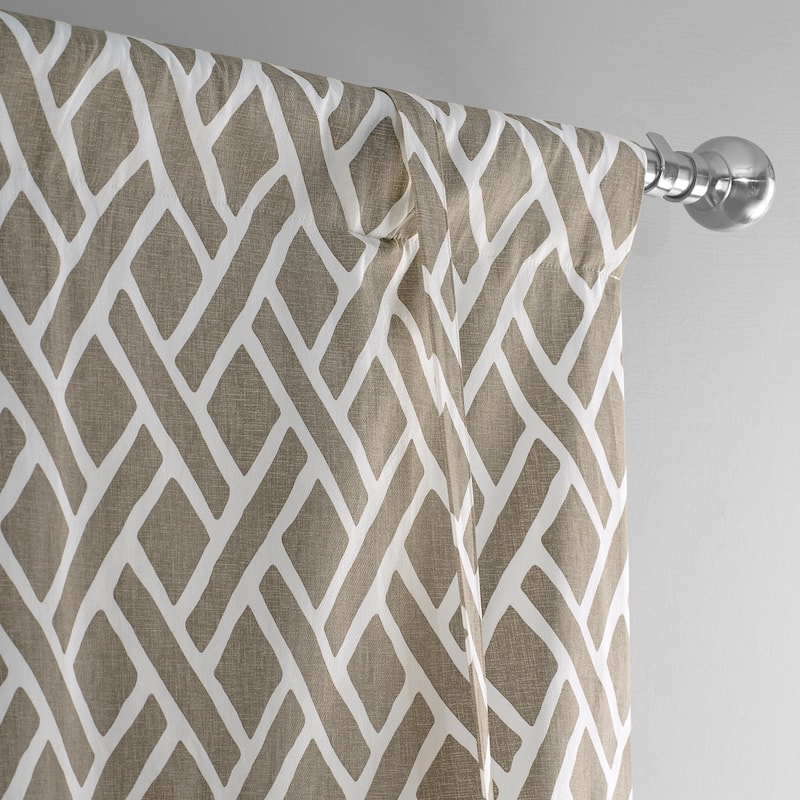 Exclusive Fabrics Martinique Printed Cotton Room Darkening Tie-Up Window Shades - 46 X 63