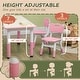 preview thumbnail 13 of 15, Qaba Kids Table and Chair Set with 4 Chairs, Adjustable Height, Easy to Clean Table Surface, for 1.5 - 5 Years Old