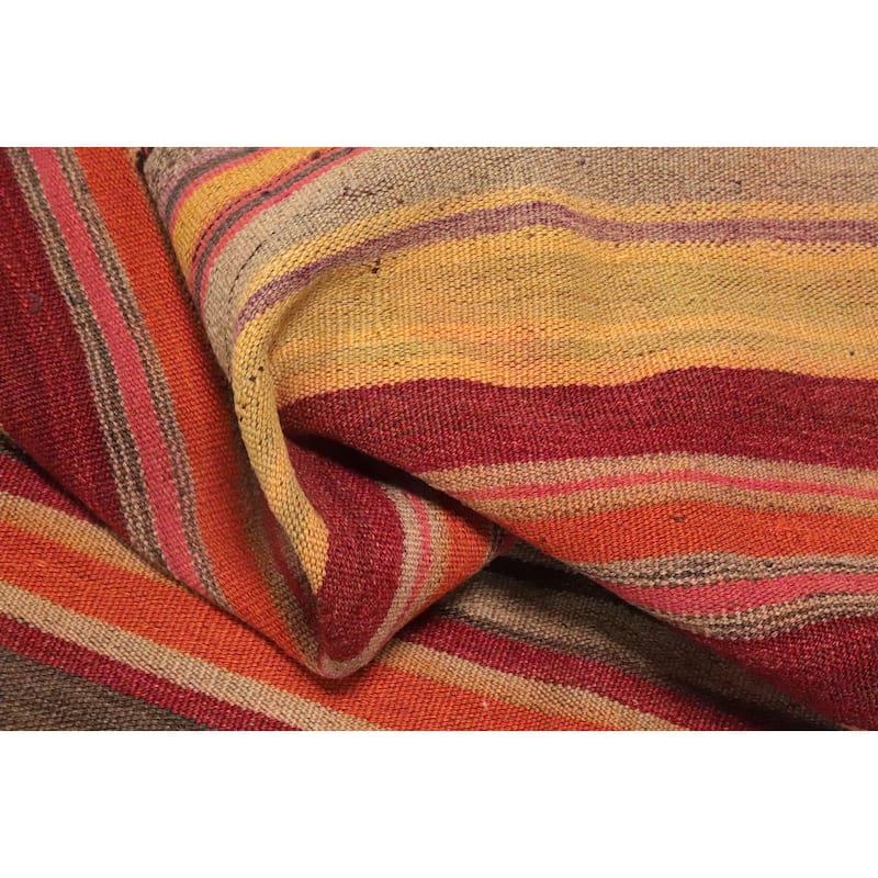 Hand Woven Oriental 100% Wool Carpet Southwestern Tribal Multi-Colored Kilim Area Rug - 6' 6'' X 4' 3''