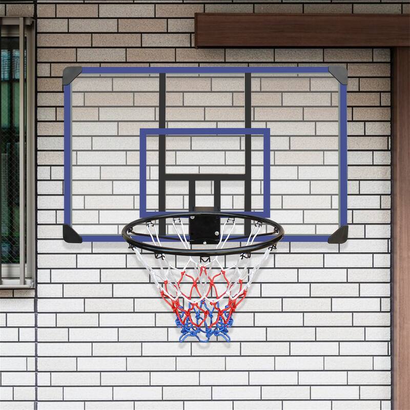 45 x 29 Inches Shatterproof Back Wall-Mounted Basketball Hoop