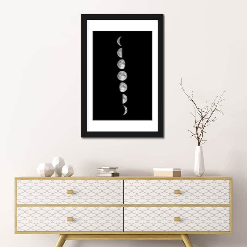 iCanvas "Minimalist Moon Phases - Black" by GetYourNerdOn