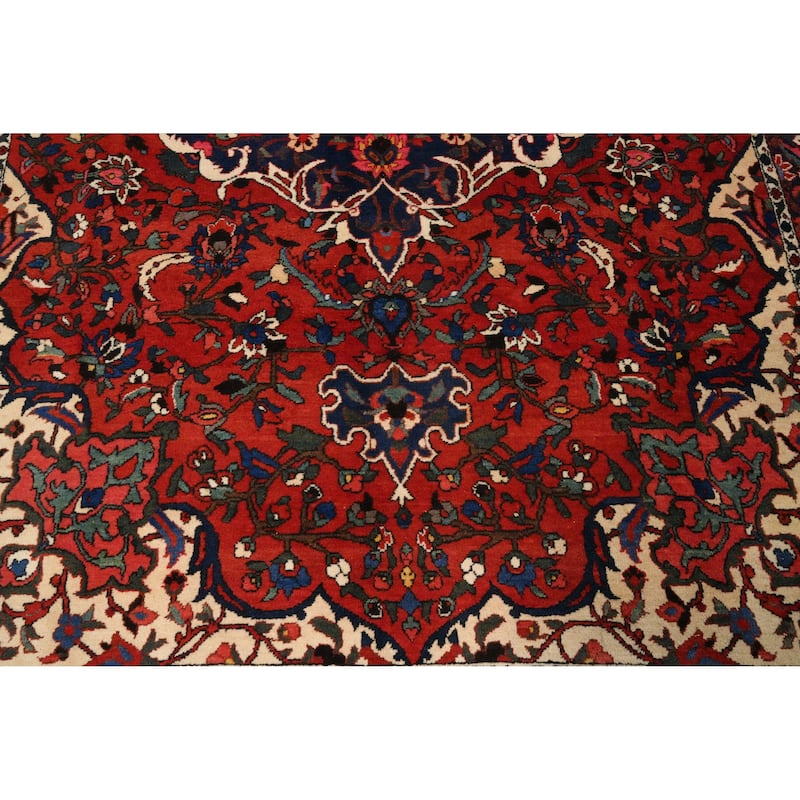 Hand Knotted Oriental 100% Wool Carpet Traditional Floral Oranges & Rust Bakhtiari Area Rug - 10' 3'' X 6' 10''