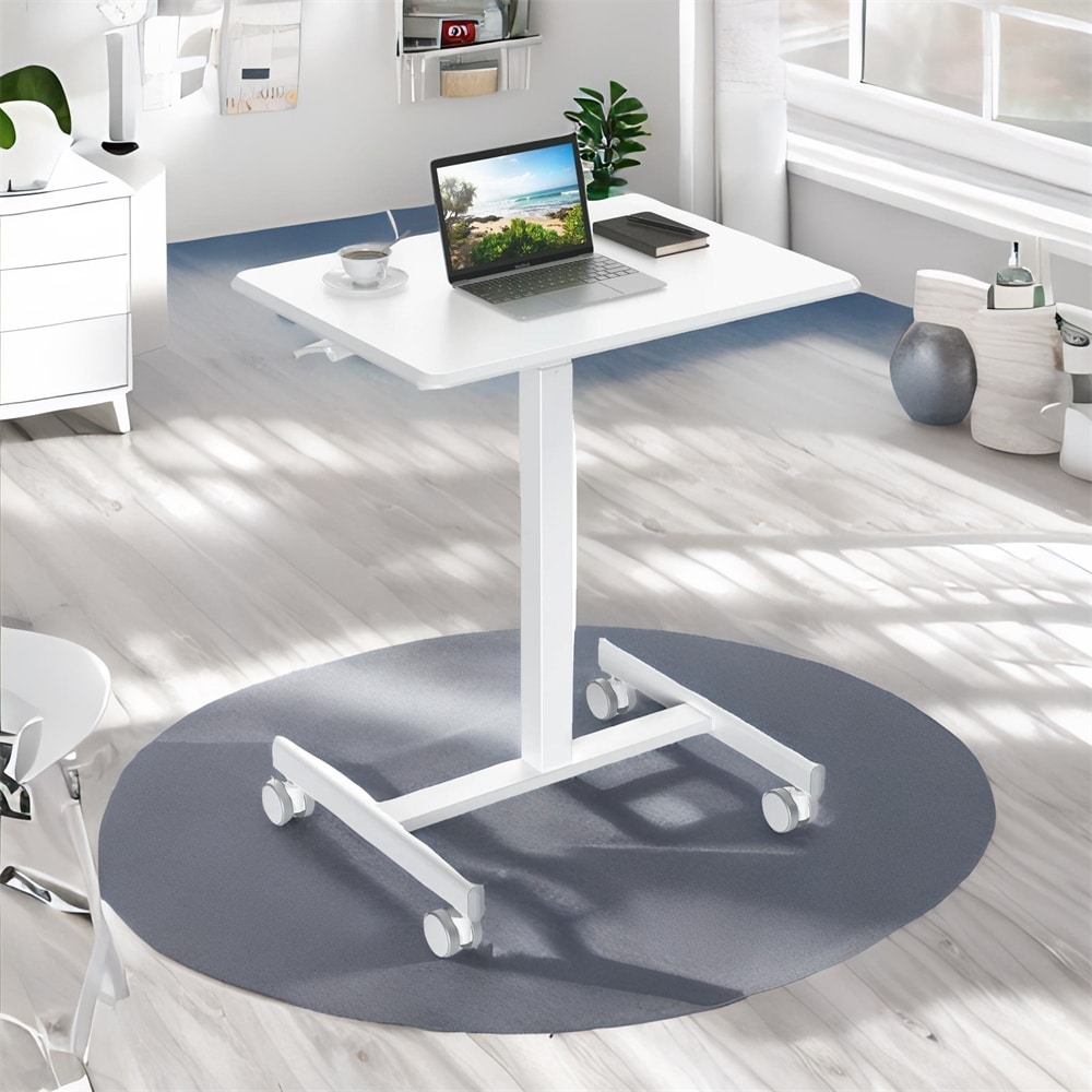 Small mobile computer store desk