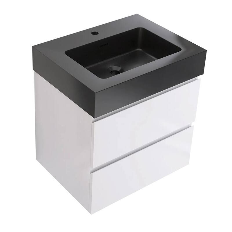Single Sink Floating Bath Vanity in with Solid Surface Top