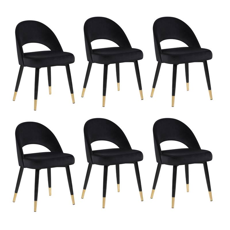 Sophie Arched Back Upholstered Dining Chairs (Set of 6) - Black