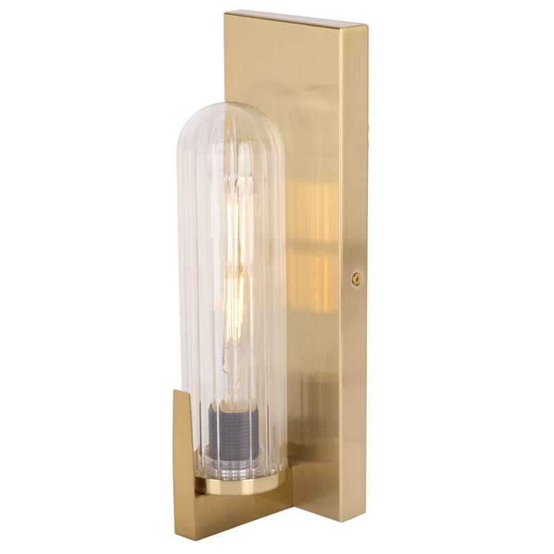 SAFAVIEH Couture Nicola, 5-inch, Metal/Glass Wall Sconce (Set of 2) - 4"W x 5"D x 13"H