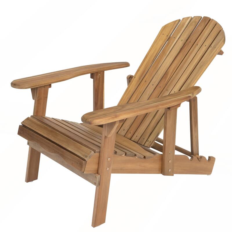 Rustic Acacia Wood Folding Adirondack Chair