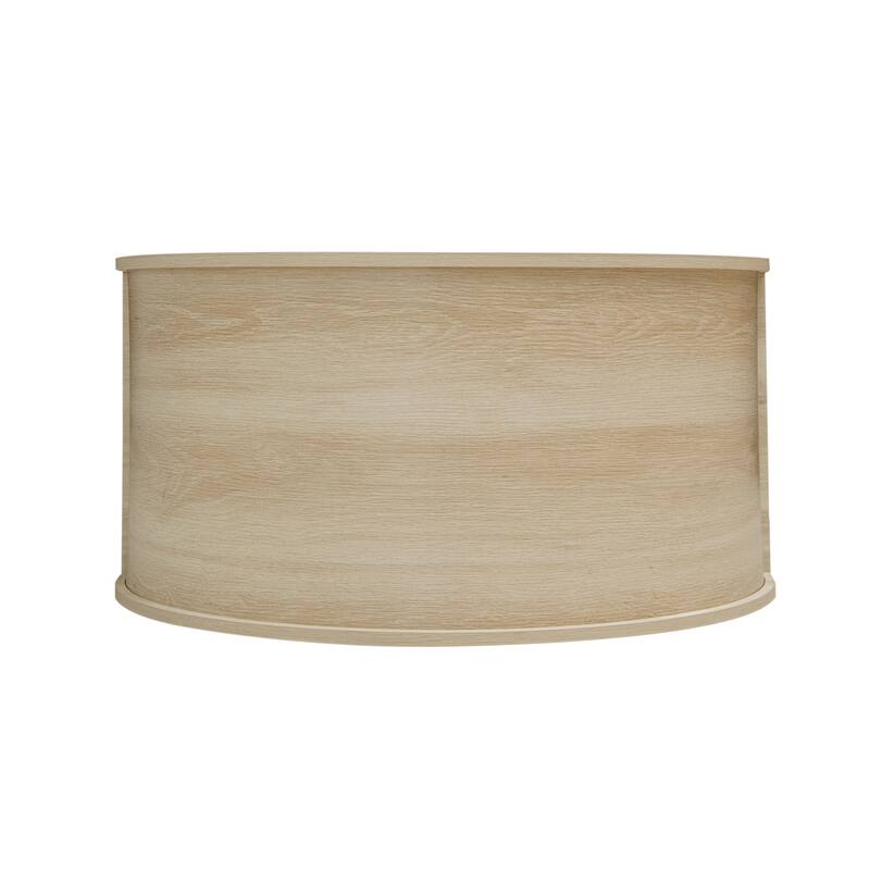 GDFStudio - Modern Farmhouse Arched Storage Cabinet with Drawers and Shelves