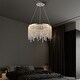 preview thumbnail 4 of 8, CurveCurio 15.7" Modern Luxury Hanging Light Elegance Crystal Pendant Chandelier - 15.7" * 15.7" * 7.9"
