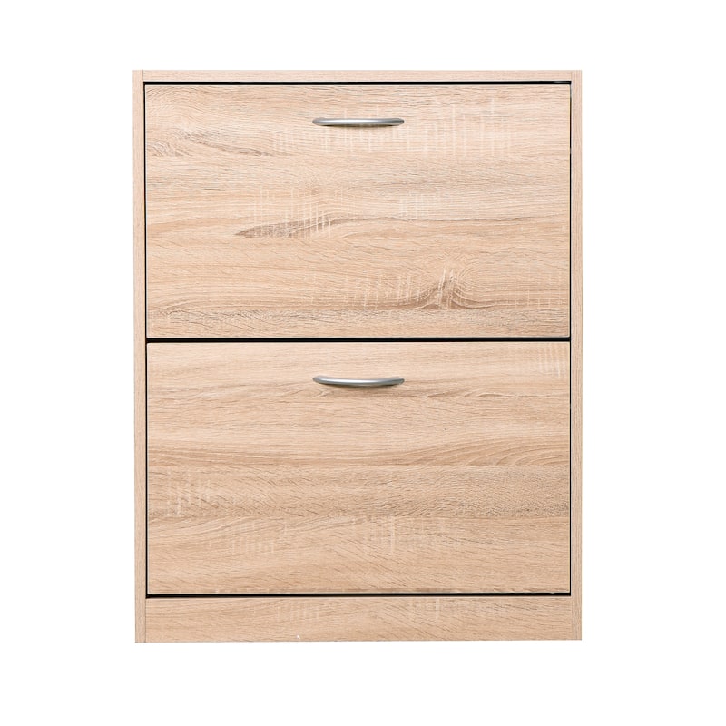 Wooden Shoe Storage Cabinet with 2 Flip Doors