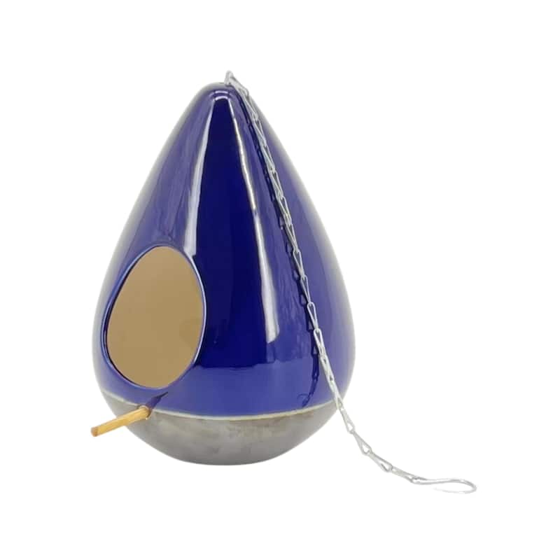 Ceramic 10-Inch Teardrop Birdhouse