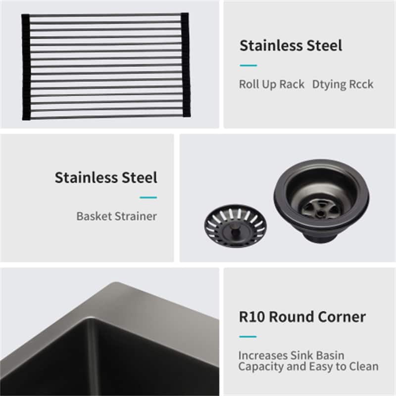 Drop In Topmount 16 Gauge Stainless Steel Kitchen Sink