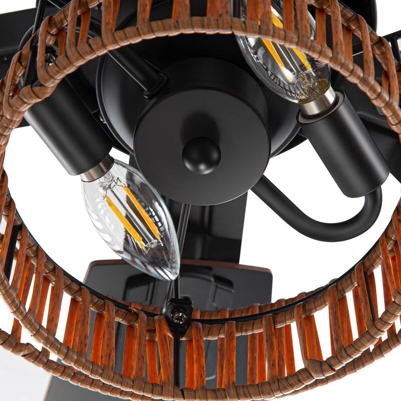 52-inch Farmhouse Ceiling Fan with Light and Remote(5 Reversible Blades）