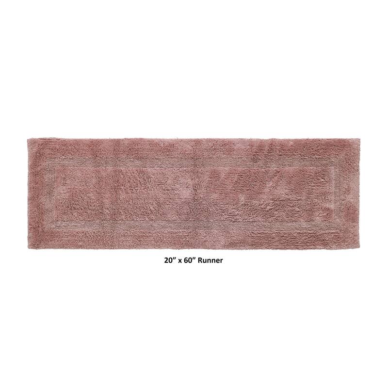 Better Trends Bath Rugs 100% Cotton Reversible Highly Water Absorbent Bathroom Rug for Shower, Sink, Bath Mats - Lux Collection