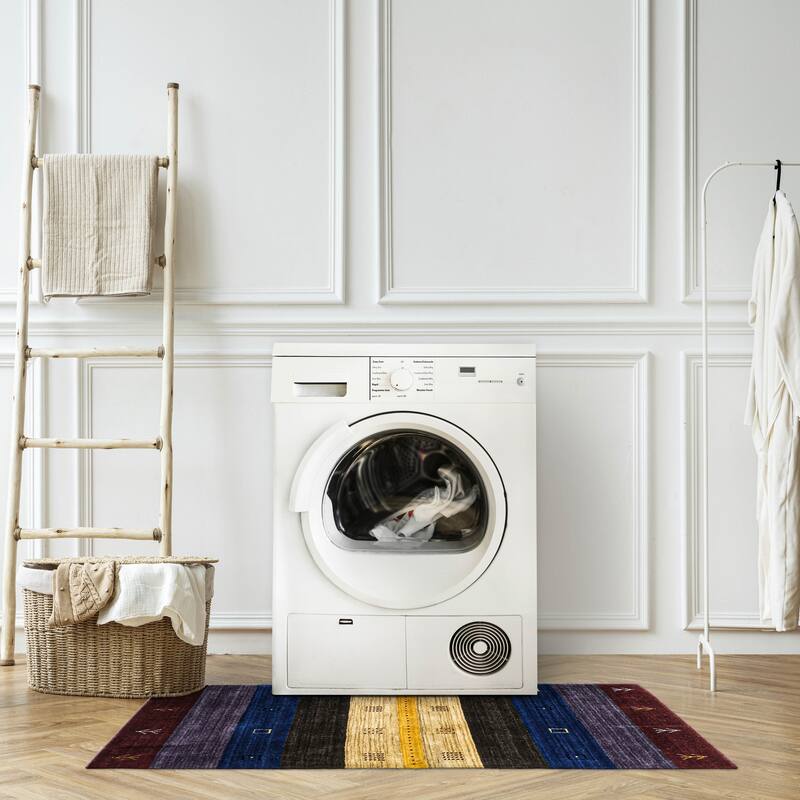 ECARPETGALLERY Hand Loomed Kashkuli Gabbeh Multi Color Wool Rug - 2'11 x 4'9