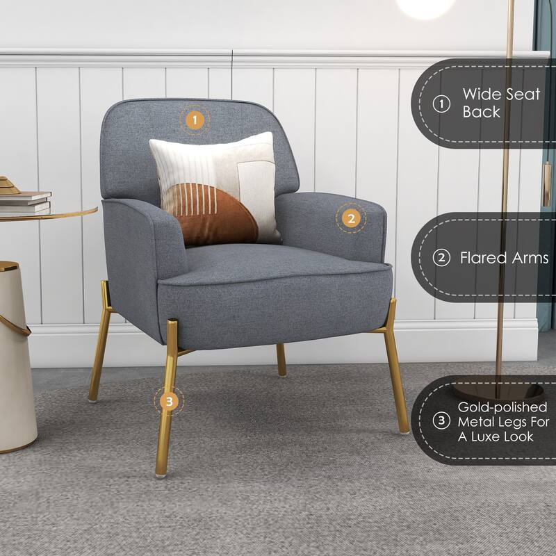 Upholstered Modern Arm Accent Chair