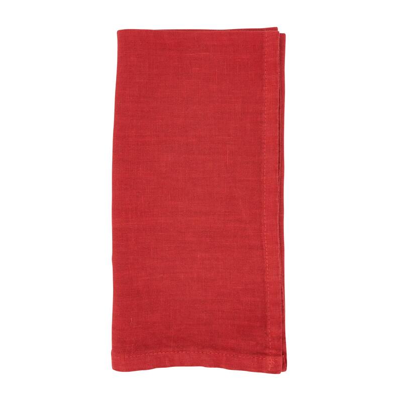 Luxe Linen Table Napkin (Set of 4) - Set of 4 - Rouge.