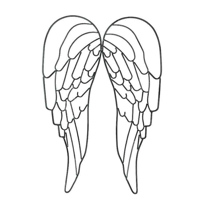 Metal Wire Art Angel Wings Wall Sculpture 25 Inch