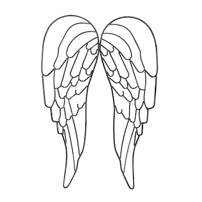 Metal Wire Art Angel Wings Wall Sculpture 25 Inch