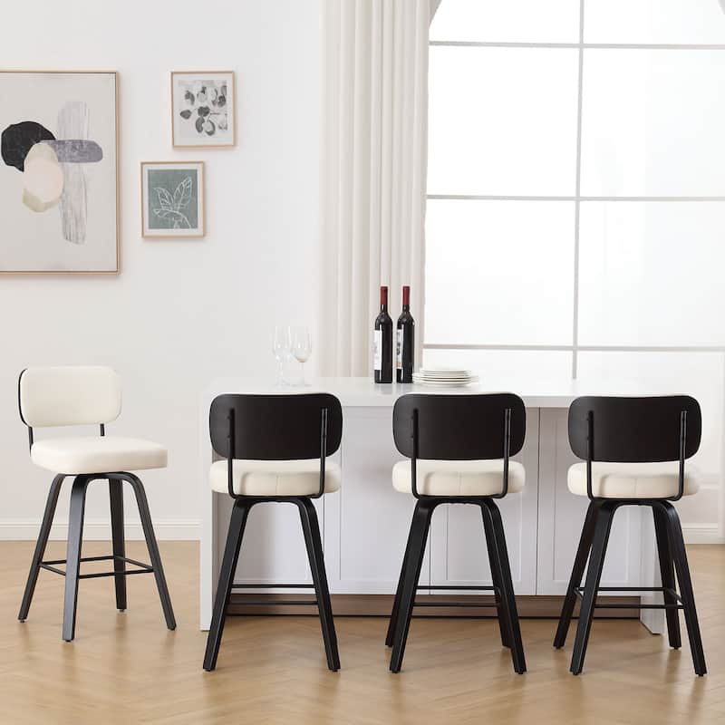 26"/29" Swivel Counter/Bar Stools with Black Bentwood Legs
