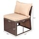 preview thumbnail 7 of 7, 8-Piece Set Outdoor Rattan Dining Table And Chair Brown with Cushion