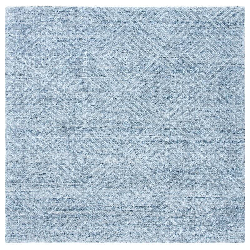 SAFAVIEH Handmade Abstract Inbar Modern Rug - 6' Square - Blue