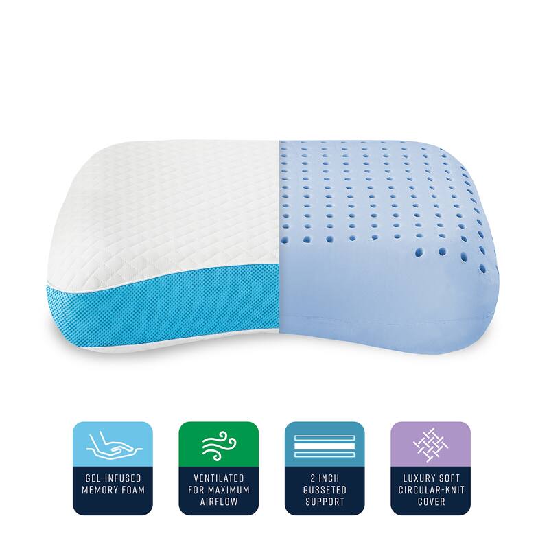 Bodipedic Comfort Side and Back Sleeper Memory Foam Bed Pillow - White
