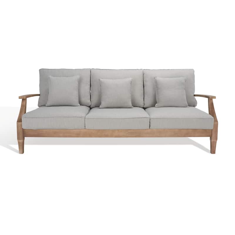 SAFAVIEH Couture Martinique Wood Patio Sofa - 82"W x 35"D x 32"H