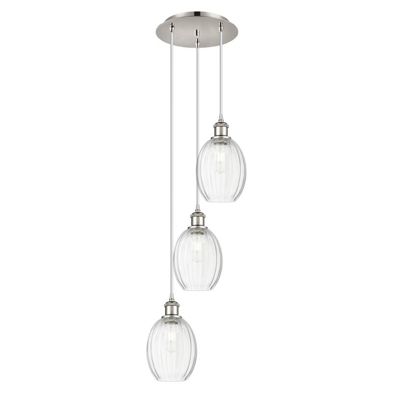 Innovations Lighting Endless Possibilities Ballston - Preston - 3 Light 13" Bulb Shade Cord Hung Multi Pendant - Clear/Polished Nickel