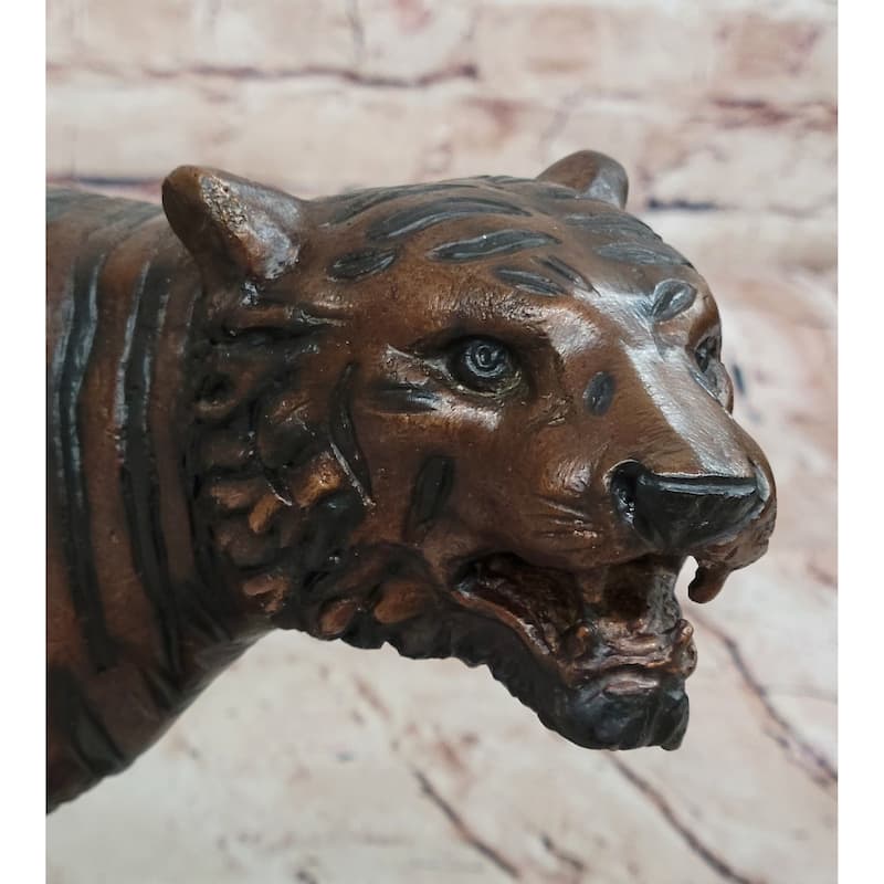 Bronze Tiger Sculpture – Fierce Wildlife Statue Numbered Art