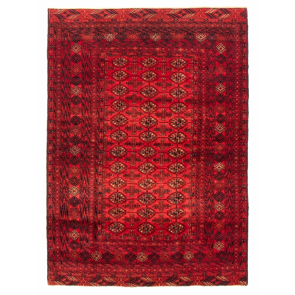 Teimani Red Rug 4'2" x 5'7" - 4'2 x 5'7