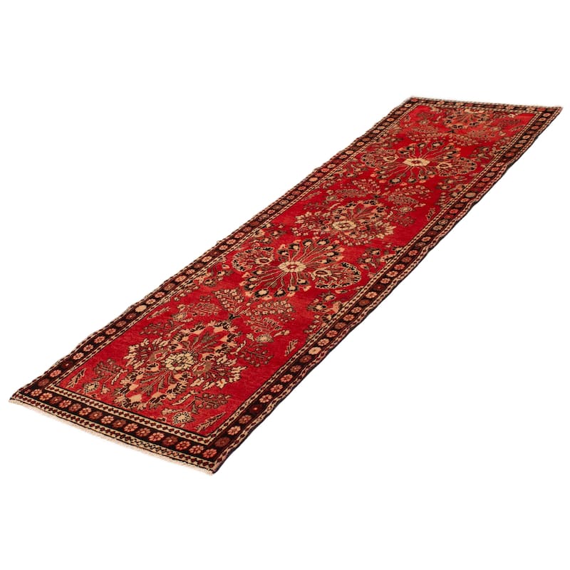 ECARPETGALLERY Hand-knotted Andelz Red Wool Rug - 3'7 x 11'11