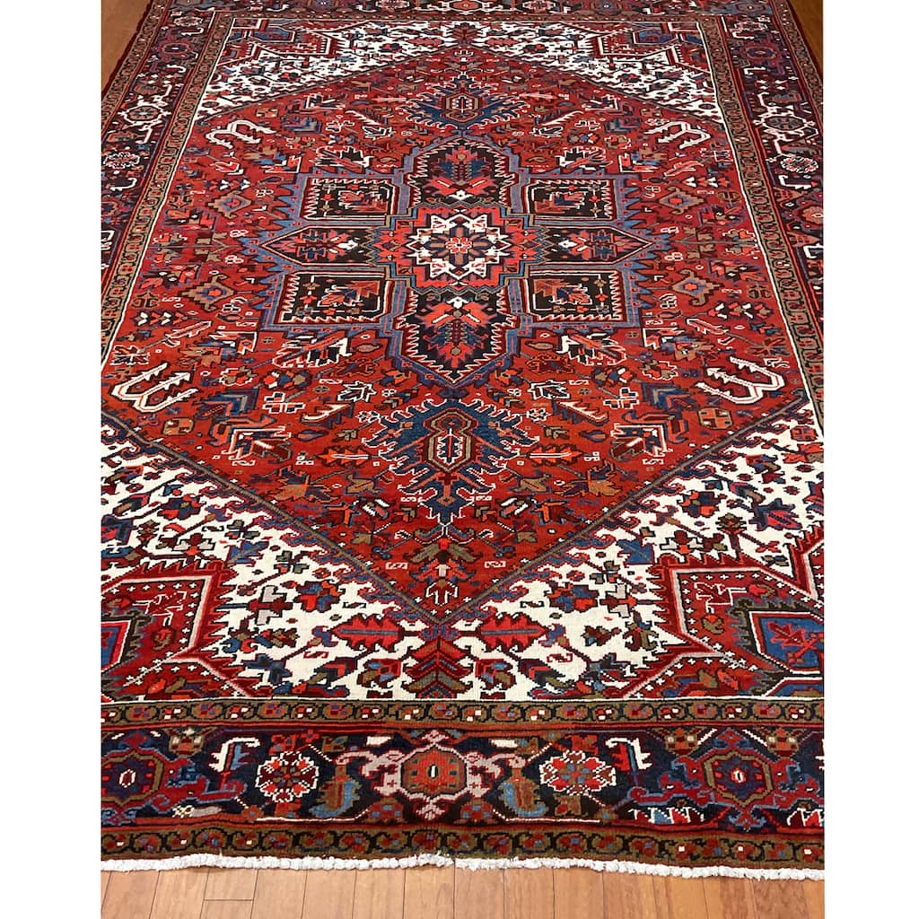 HERAT ORIENTAL Handmade Fine Persian Heriz Wool Rug - 8' x 10'10"