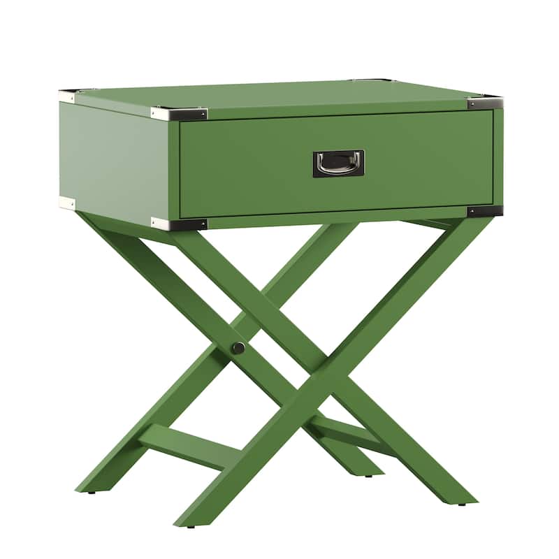 Kenton II X Base Wood Accent Campaign Table iNSPIRE Q Modern - Green Meadow