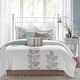 preview thumbnail 11 of 22, Madison Park Caelie 6 Piece Embroidered Quilt Set with Throw Pillows Blue - Queen