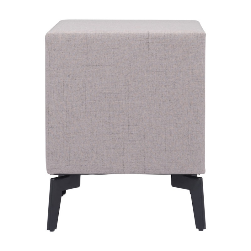 20 Inch Fabric Wood and Steel End Table with 2 Drawers for Storage - 16” x 20” x 25”