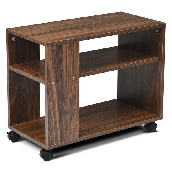 side table with storage on wheels