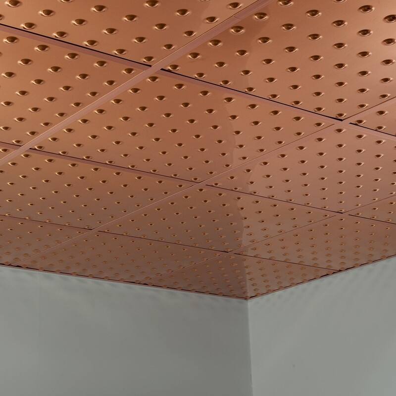 FASÄDE Dome Decorative Vinyl 2ft x 2ft Lay in Ceiling Panel in Polished Copper (5 Pack)