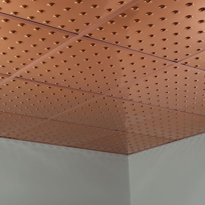 FASÄDE Dome Decorative Vinyl 2ft x 2ft Lay in Ceiling Panel in Polished Copper (5 Pack)