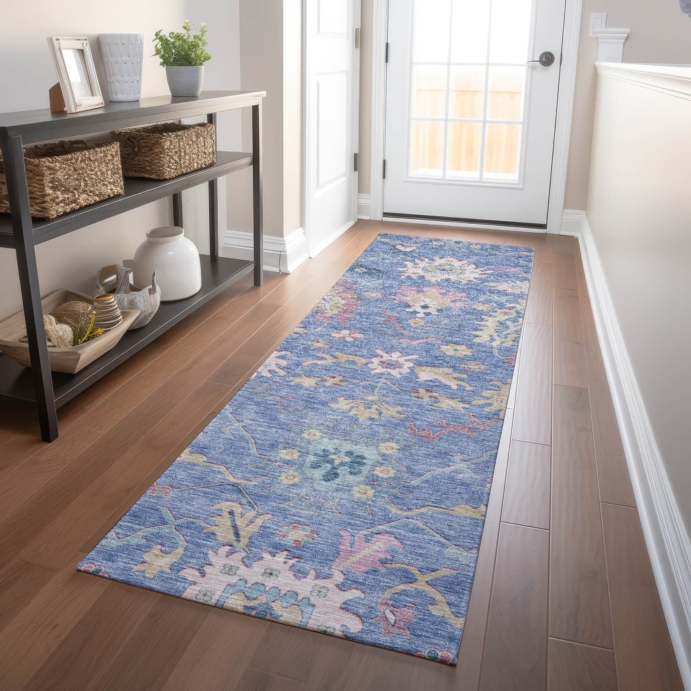 Machine Washable Indoor/ Outdoor Causal Traditional Chantille Rug