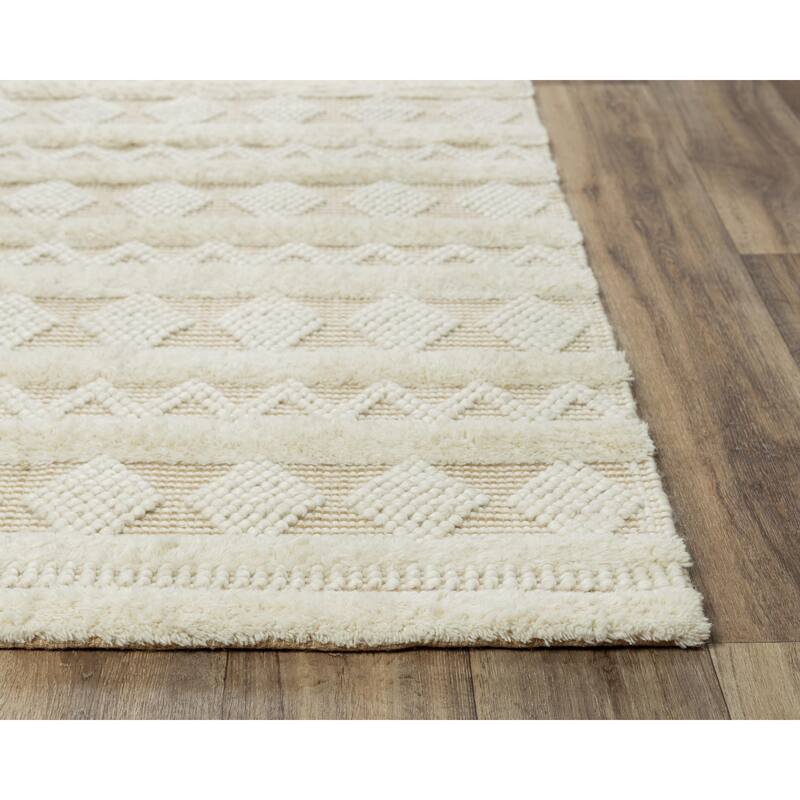 Alora Decor Kerala Beige and Brown Geometric Hand-woven Jute Rug
