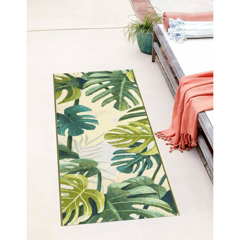 Outdoor Turgh Collection Area Rug - Green - 2'7"x11'